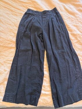 ATHLETA Wide-Leg Cropped Wide Leg Linen Pants Sz 4